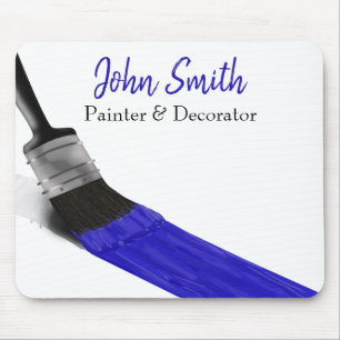 Painting Painter Service Company Brush Blue Mouse Pad