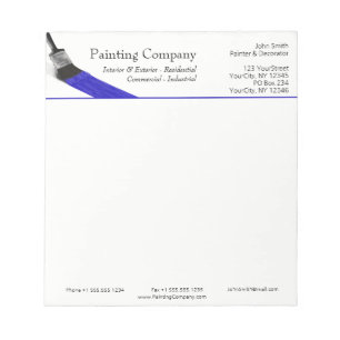 Painting Painter Service Company Brush Blue Notepad