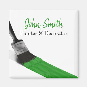 Painting Painter Service Company Brush Green Magnet