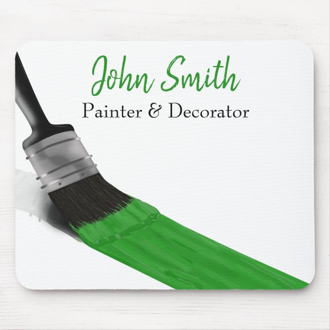 Painting Painter Service Company Brush Green Mouse Pad (Front)