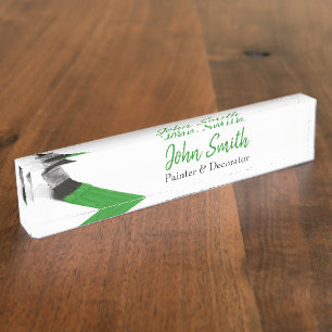 Painting Painter Service Company Brush Green Nameplate