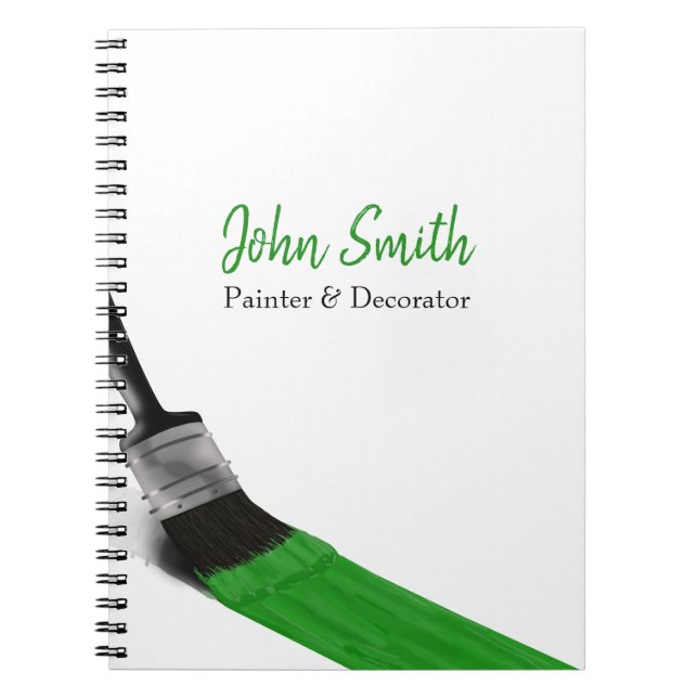 Painting Painter Service Company Brush Green Notebook (Front)