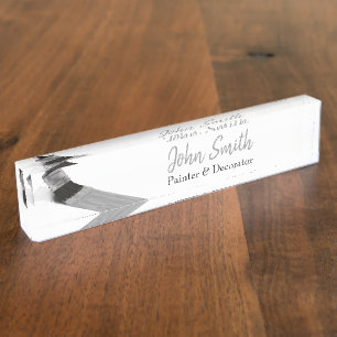 Painting Painter Service Company Brush Grey Nameplate