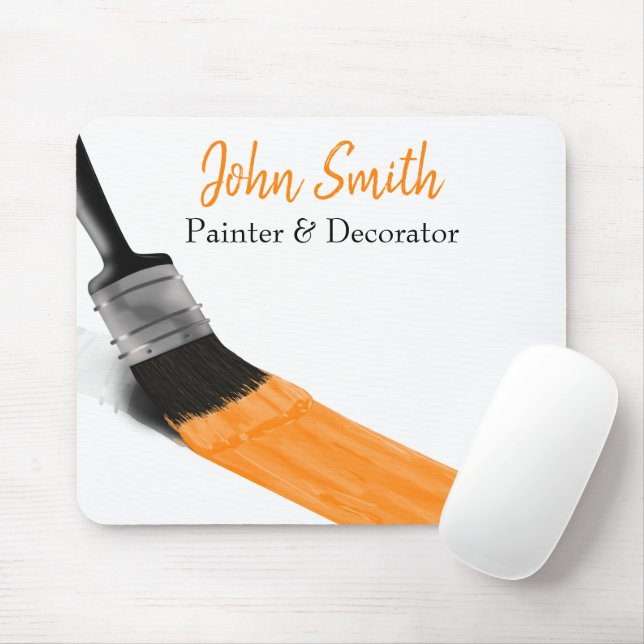 Painting Painter Service Company Brush Orange Mouse Pad (With Mouse)