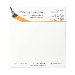 Painting Painter Service Company Brush Orange Notepad