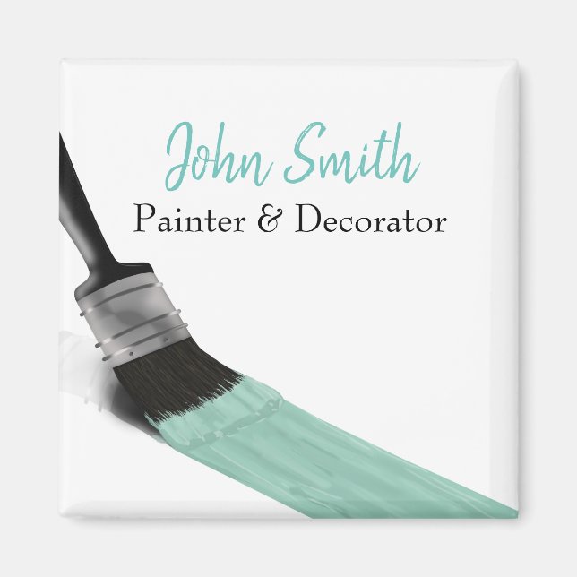 Painting Painter Service Company Brush Pastel Mint Magnet (Front)