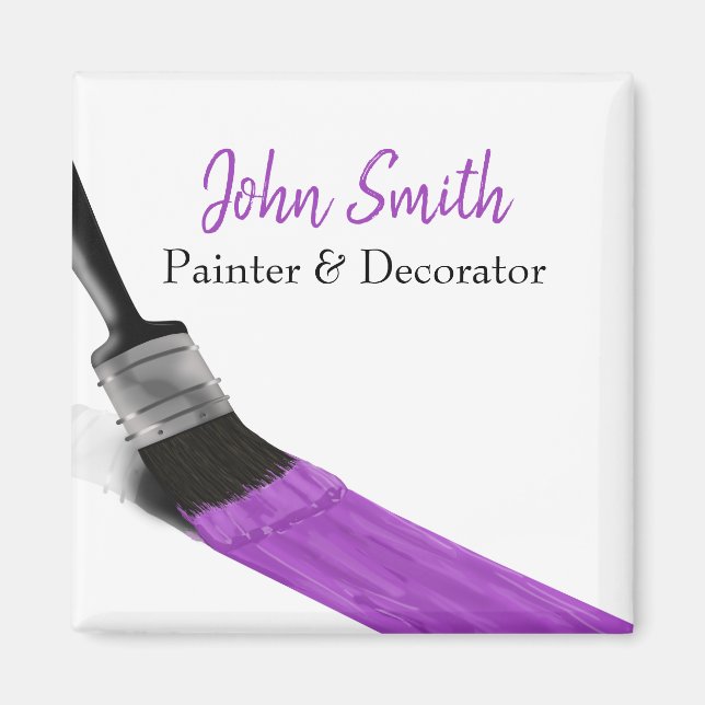 Painting Painter Service Company Brush Purple Magnet (Front)