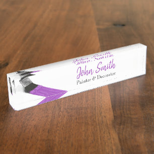 Painting Painter Service Company Brush Purple Nameplate