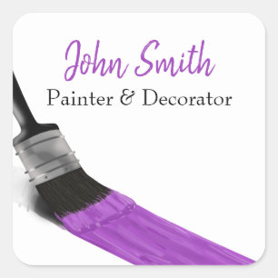 Painting Painter Service Company Brush Purple Square Sticker