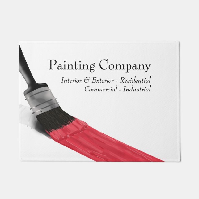 Painting Painter Service Company Brush Red Doormat (Front)