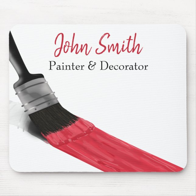 Painting Painter Service Company Brush Red Mouse Pad (Front)