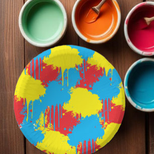 Painting Party Kids Birthday Paper Plate