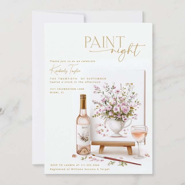 Painting Party Paint Night Bridal Shower Invitation (Front)