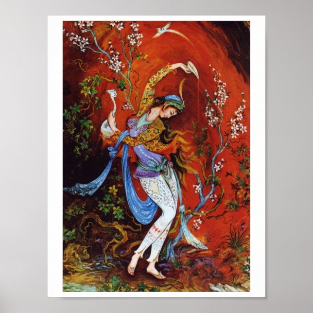 Painting Persian Girl Pouring wine from jug Poster (Front)