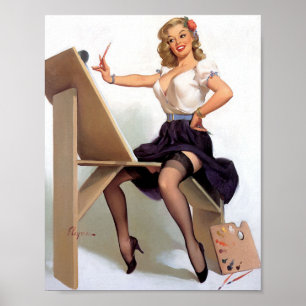 Painting Pin Up Poster