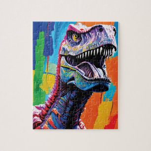 Painting Portrait Of A Tyrannosaurus Rex T-Rex Jigsaw Puzzle