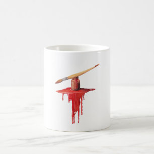painting red coffee mug