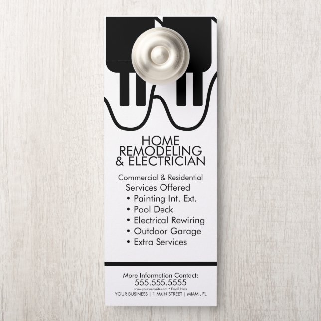 Painting Remodeling Electrician Business Door Hang Hanger (On Knob)