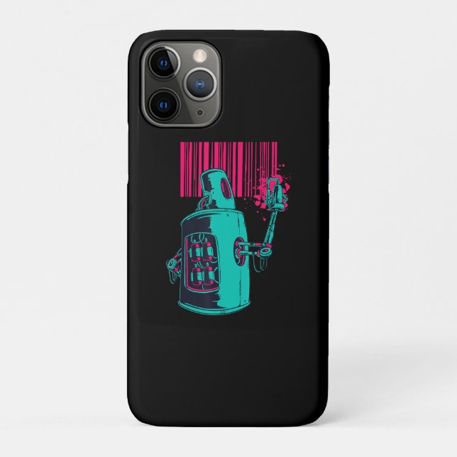 Painting | Robot Spray Painting Grafi Bar Code Case-Mate iPhone Case (Back)
