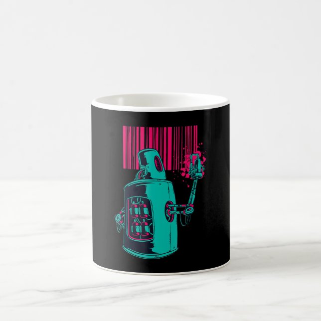 Painting | Robot Spray Painting Grafi Bar Code Coffee Mug (Center)