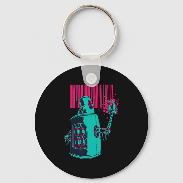 Painting | Robot Spray Painting Grafi Bar Code Key Ring (Front)