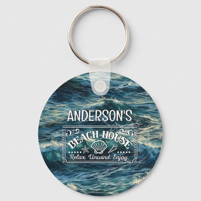 Painting Sea Surges Your Adventure Begins Key Ring (Front)