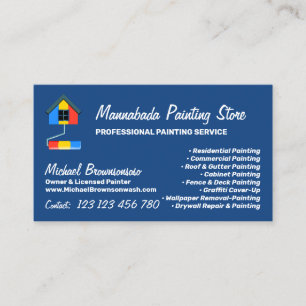Painting Service Decor Modern Navy Business Card