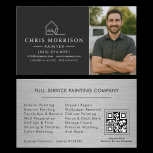 Painting Service Photo QR Code Professional Business Card