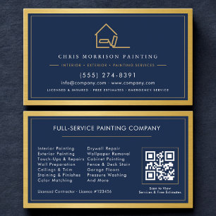 Painting Service QR Code Home Painter Business Card