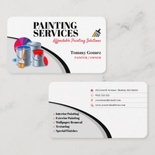 Painting Services   Paint Rollers Business Card