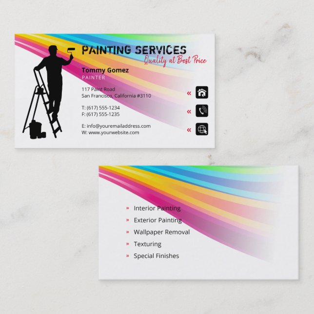 Painting Services | Painter at work Business Card (Front/Back)