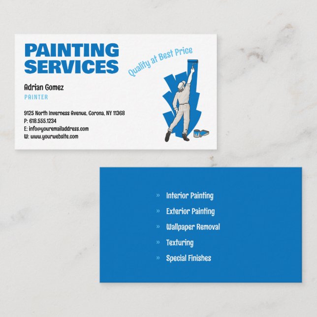 Painting Services | Painter at work Business Card (Front/Back)