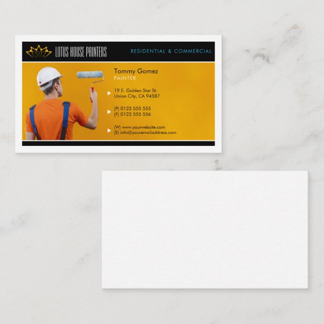 Painting Services | Painter at work Business Card (Front/Back)