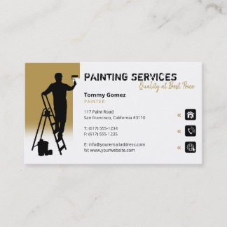 Painting Services | Painter at work Gold Business Card