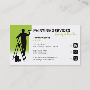 Painting Services Painter at work light green Business Card