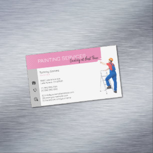 Painting Services   Painter at work Magnetic Business Card