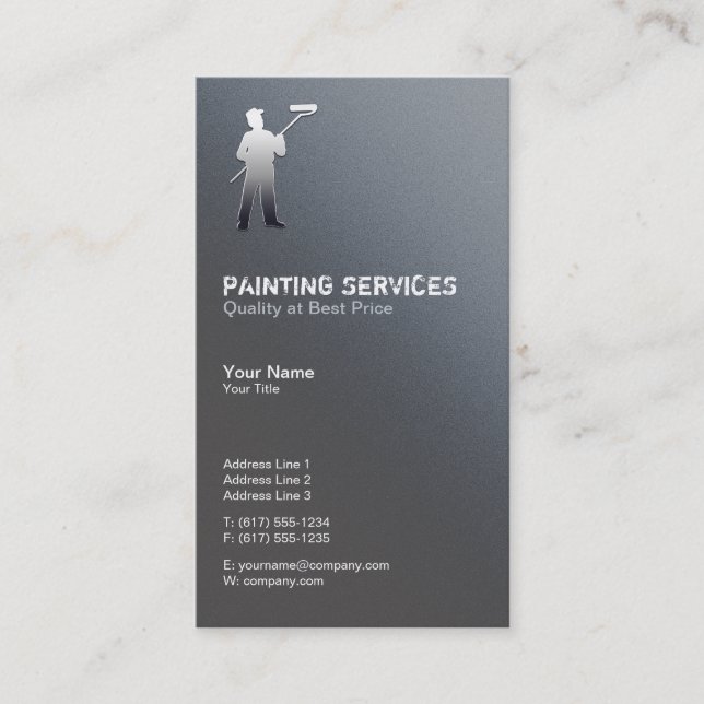 Painting Services | Painters Silver Business Card (Front)