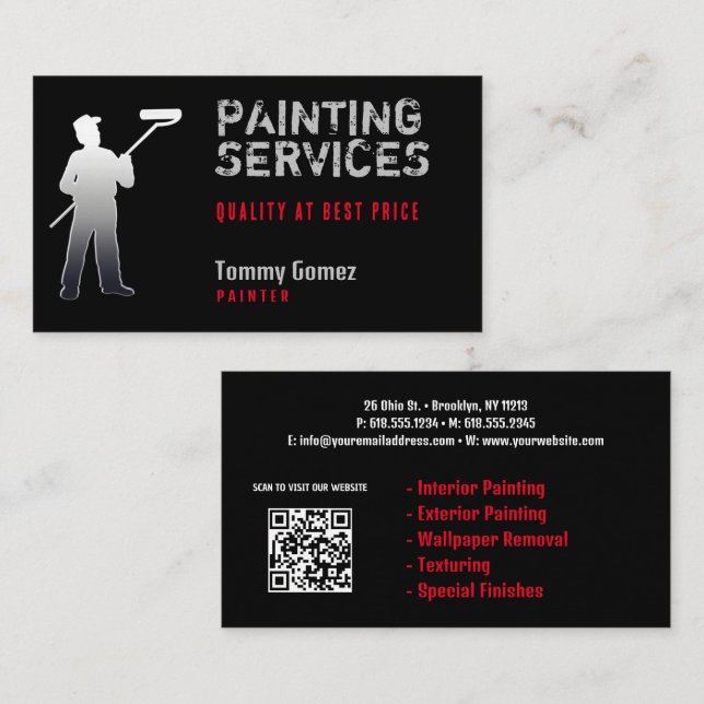 Painting Services | Professional Business Card (Front/Back)