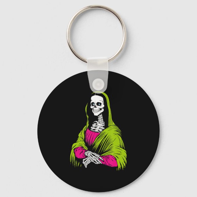Painting | Skeleton Leonardo Da Vinci Famous Paint Key Ring (Front)