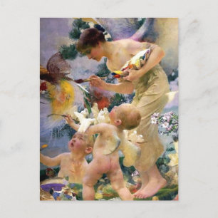 Painting the Birds by Franz Dvorak Postcard