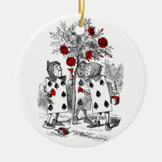 Painting the Roses Red Ceramic Ornament