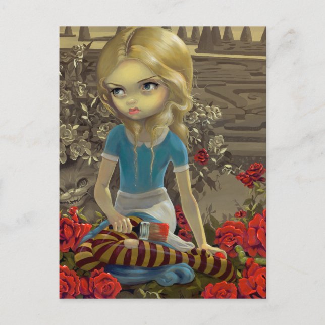 "Painting the Roses Red" Postcard (Front)