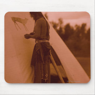 Painting the Sign of His Medicine Mouse Pad