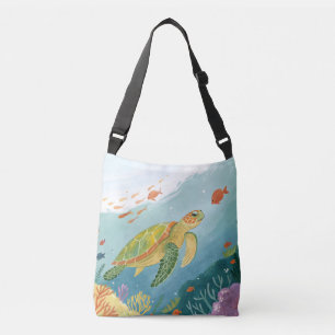 Painting Turtle Crossbody Bag