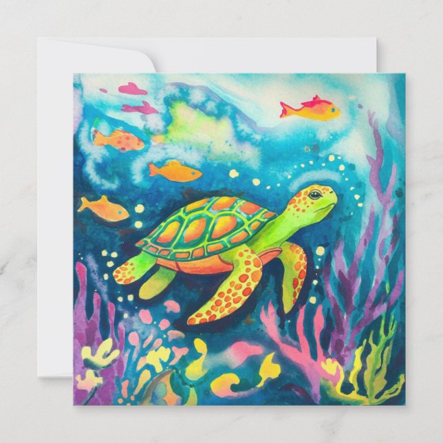 Painting Turtle Invitation (Front)