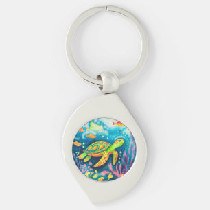 Painting Turtle Key Ring