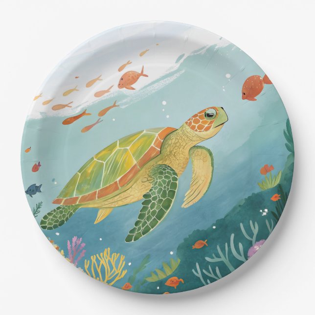 Painting Turtle Paper Plate (Front)