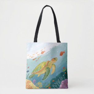 Painting Turtle Tote Bag
