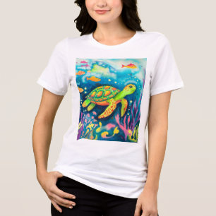 Painting Turtle Tri-Blend Shirt