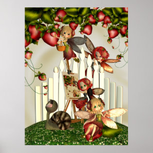 Painting Under The Strawberry Bush Fantasy Art Poster
